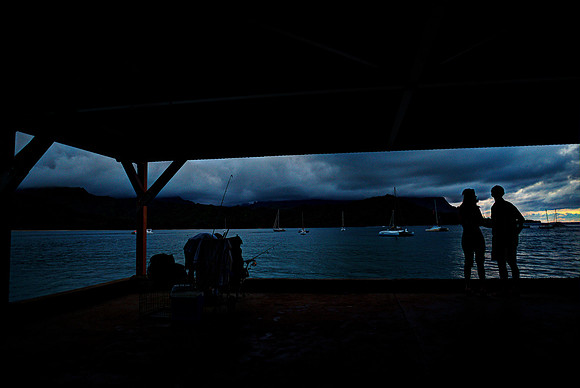 Hanalei Pier Lovers at Sunset